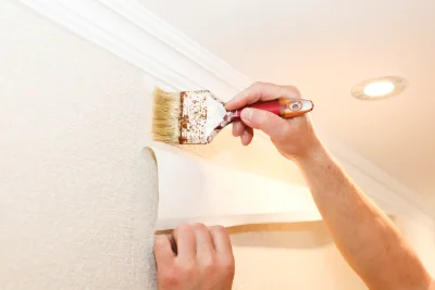 Pose de papier peint à Vallorcine — revêtements muraux et toiles de verre